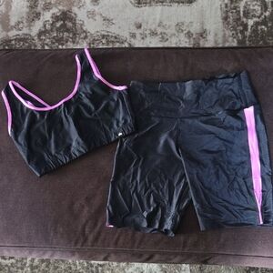 Booty by Brabanta Curvy Hi-Shine Crop (Bra) Top and Bike Shorts Set